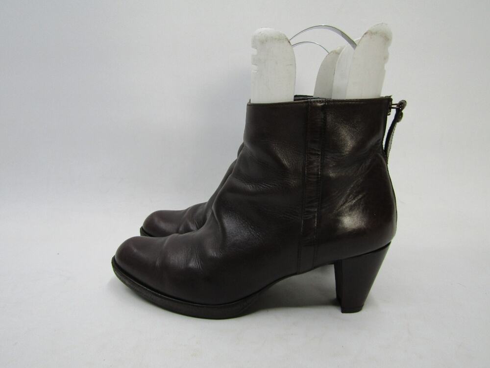 Stuart Weitzman Womens Size 6.5 M Brown Leather Zip Fashion Ankle Boots Booties
